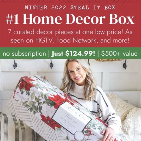 Decor Steals Winter 2022 Steal It Box Now Available Subscription