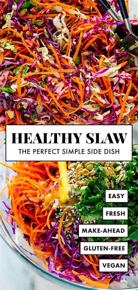 It's made with a simple lemon dressing and features toasted sunflower and pumpkin seeds. Simple Healthy Coleslaw Recipe - Cookie and Kate | Recipe ...