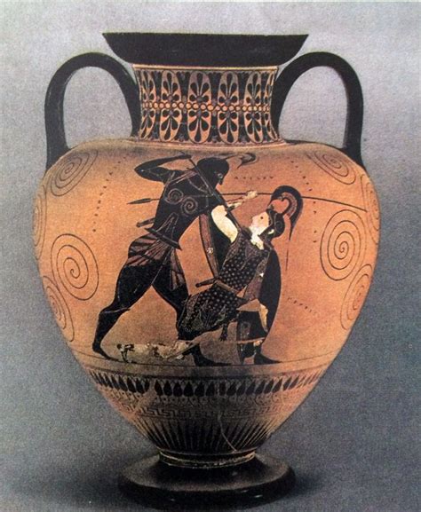 La Ceramica Greca I Vasi Dipinti Anfora A Figure Nere Con Achille E