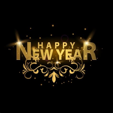 Happy New Year Golden Labels Vector 02 Free Download
