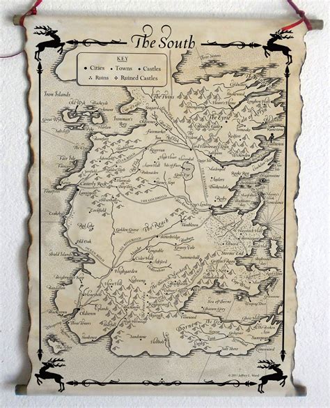 Westeros Map Of The South Game Of Thrones The South Map Etsy