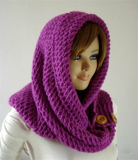 Knitting Pattern Hooded Cowl Scarf Loulou Kiss Hood Scarf
