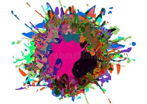 Vector Multicolor Splat And A Frame Background Stock Vector