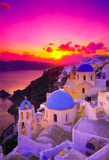 Sunset Santorini Greece Santorini Classically Thera And Officially