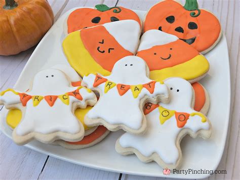 Halloween Sugar Cookies Decorated Ghost Banner Cookies Cute Candy Corn