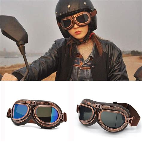 Motorcycle Goggles Glasses Motorbike Pilot Steampunk Vintage Atv Biker