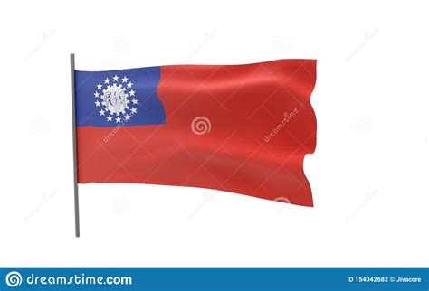 Flag of Myanmar stock illustration. Illustration of isolated - 154042682