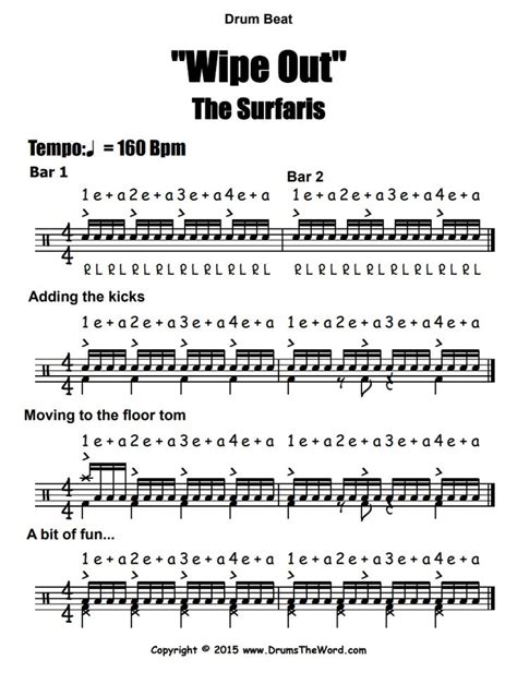 Wipe Out The Surfaris Drum Beat Free Video Drum Lesson