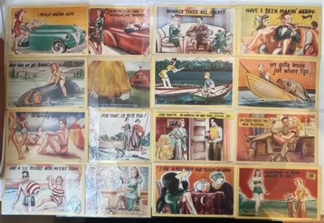 vintage comic postcard humor sexy risque woman set lot pinup girl £70 74 picclick uk