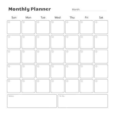 Monthly Calendars Vector Hd Png Images Monthly Plan Calendar Undated