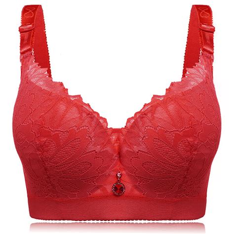 Plus Size Floral Embroidery Full Busty Push Up Bra At Banggood
