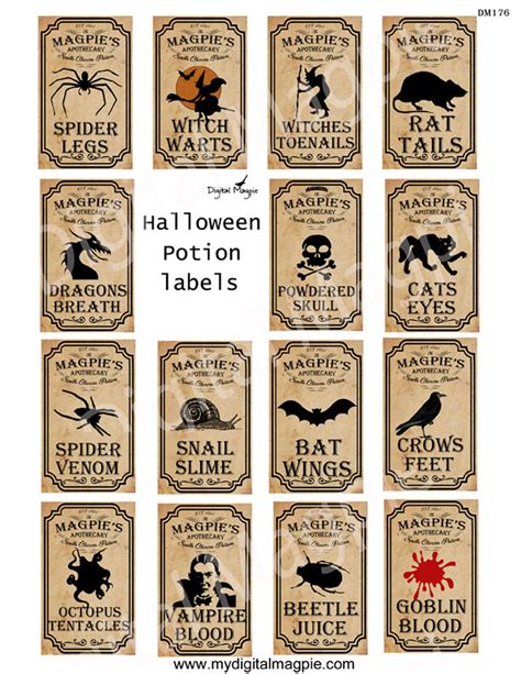 Halloween Potion Labels Apothecary Labels For Jars Bottles Etsy