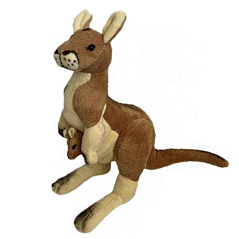 Kangaroo With Joey Plush Toy Australian Native Stuffed Animal Red