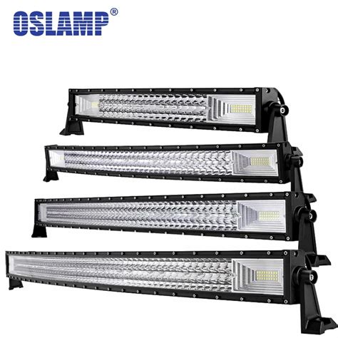 Oslamp Tri Row 22 34 42 50 Straight Led Light Bar 12v 24v Combo