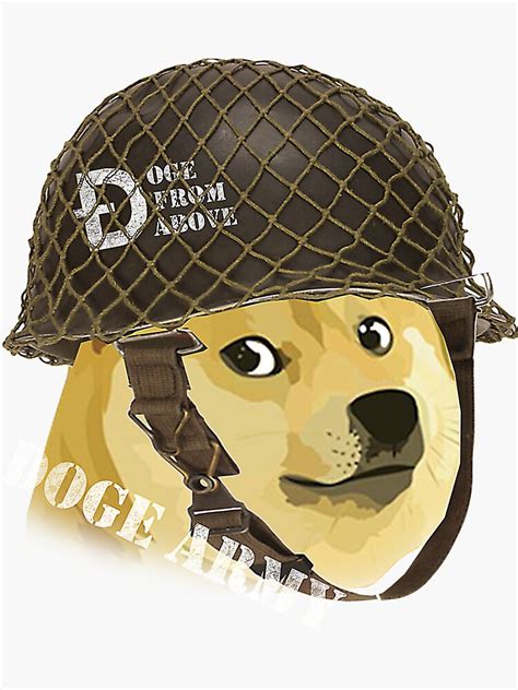 Doge Army Helmet Sticker For Sale By Toadlyart Redbubble