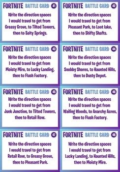 Answer these eight questions to reveal what kind of fortnite player you are. FORTNITE - MATHS GRID MAPPING ACTIVITY - 56 Question Cards ...