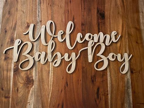 Welcome Baby Wood Sign Over 30 Fonts Available For Front Etsy