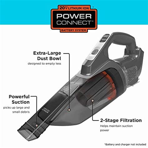 black decker dustbuster 20v max powerconnect cordless handheld vacuum tool only bchv001b
