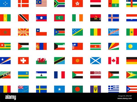 Alle Flaggen Der Welt Mit Namen Ausgeschnittene Stockfotos Und Bilder