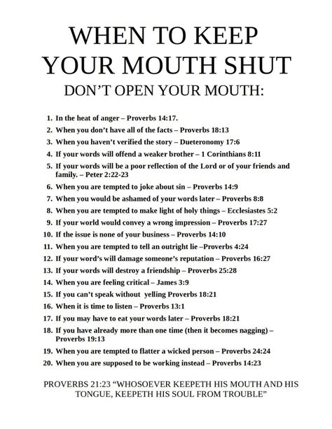When To Keep Your Mouth Shut Proverbs 31 Wanna Be Prayer Scriptures
