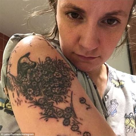 Lena Dunham Flashes Curvy Frame And Her Derriere Tattoo Daily Mail Online