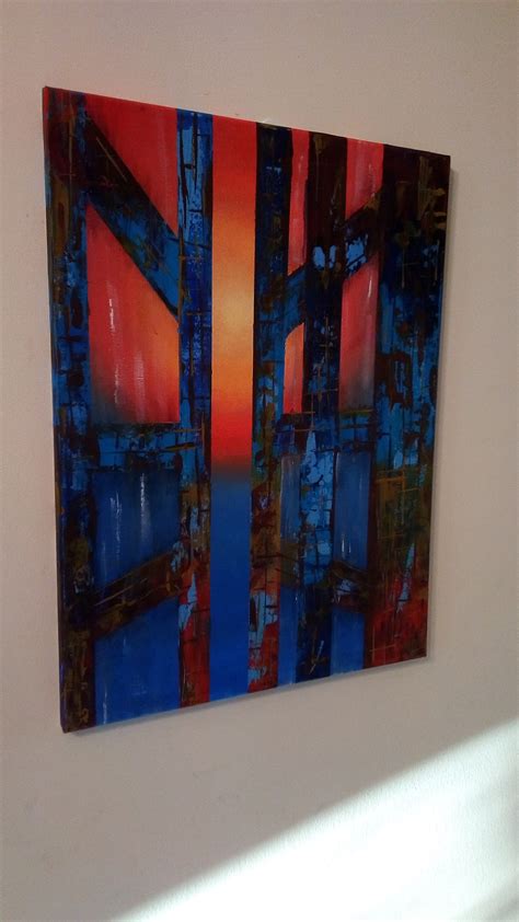 Original Abstract Sunrise Opening Window Painting Wall Art Etsyde