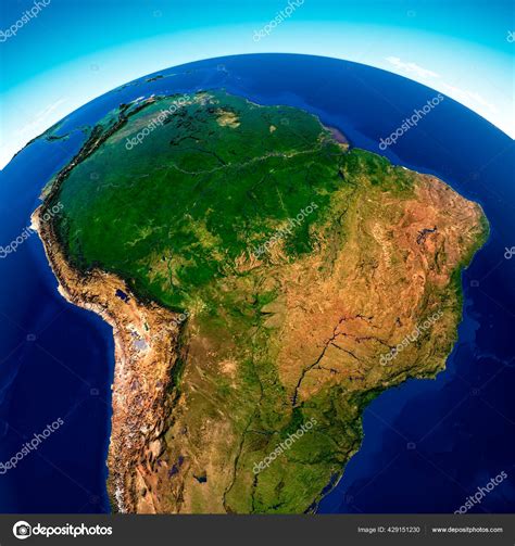 Satellite View Amazon Rainforest Map States South America Reliefs