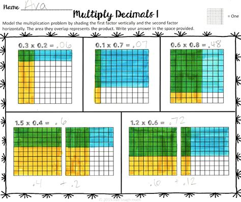Add Decimals Using Area Models William Hoppers Addition Worksheets
