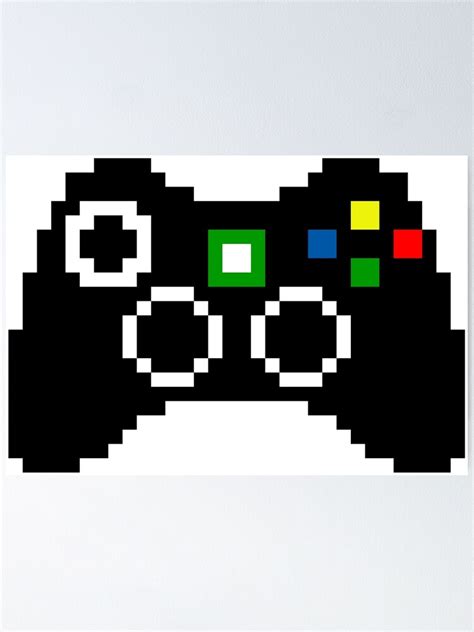Xbox 360 Controller Pixel Art Poster For Sale By Crampsy Redbubble