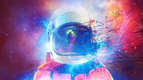Download Wallpaper 3840x2160 Cosmonaut Space Suit Multicolored Space