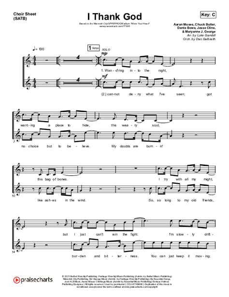 I Thank God Choral Anthem SATB Sheet Music PDF Maverick City Music