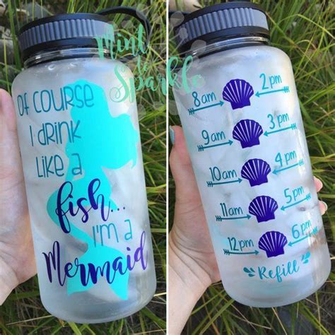 Of Course I Drink Like A Fish Im A Mermaid Motivational Water Bottle
