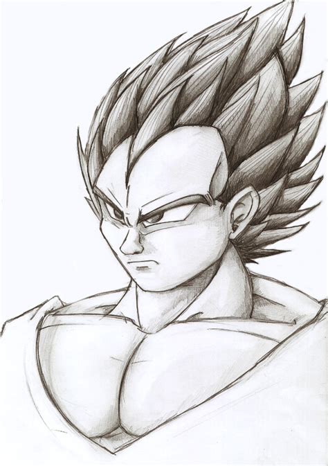 Goku pencil drawing dragonballz amino. New Vegeta Pencil Drawing by PyroDragoness on DeviantArt