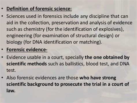 Admissibility Of Forensic Evidence In The Court Of Law
