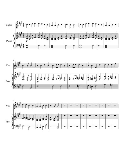 Ode To Joy Violin And Piano Version Sheet Music For Piano Violin Solo