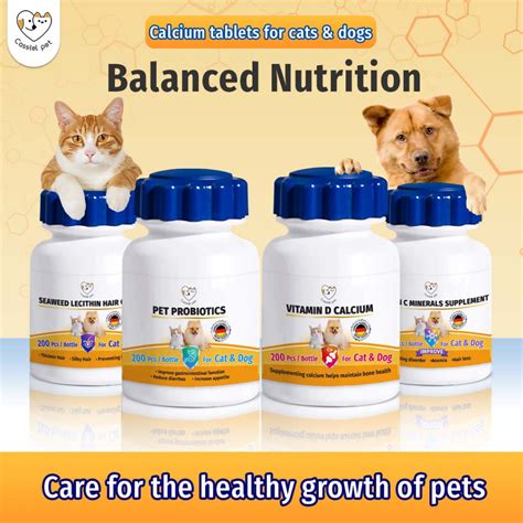 Cassiel Pet Multivitamin Supplement Vitamins Probiotics Calcium For
