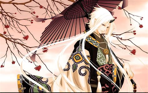 Hd Wallpaper White Haired Male Anime Character Holding
