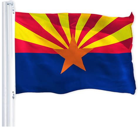 G128 Arizona State Flag 3x5 Ft Printed Brass Grommets 150d Quality