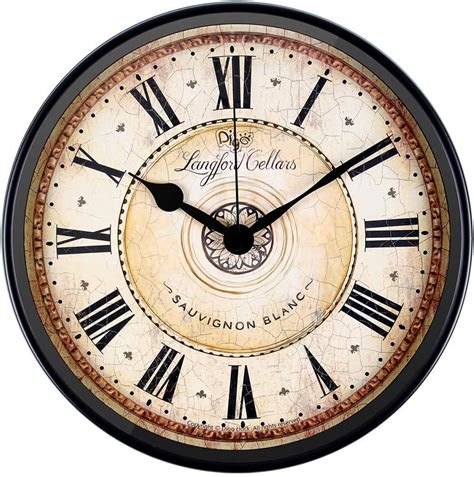 Wall Clock Attoe 12 Inch Black European Style Retro Vintage Wall