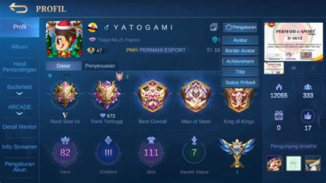 Selling account mobile legends