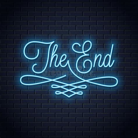 The End Sign Movie Ending Frame Stock Vector