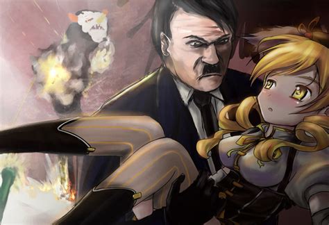 Tomoe Mami Charlotte And Adolf Hitler Mahou Shoujo Madoka Magica And