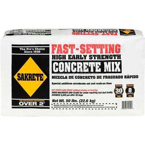 Sakrete Fast Setting Concrete Mix 50 Lb Bag 65305535 Pkg Qty 56