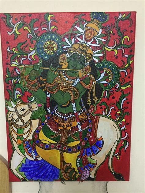 Lord Krishna Kerala Mural Bypreetha Ramesh Kerala Mural Painting