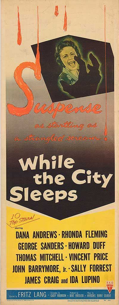 While The City Sleeps Sally Forrest Howard Duff Movie Posters