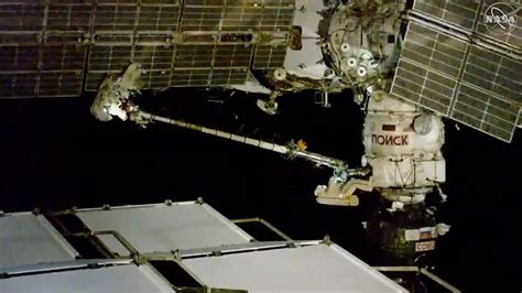 Iss Spacewalk Cosmonauts Investigate Mystery Hole Bbc News