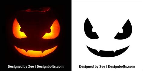 10 Free Easy Halloween Pumpkin Carving Stencils Patterns Print
