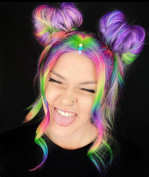 Vibrant Hair Colors Rainbow Hair Color Rainbow Bright Neon Hair