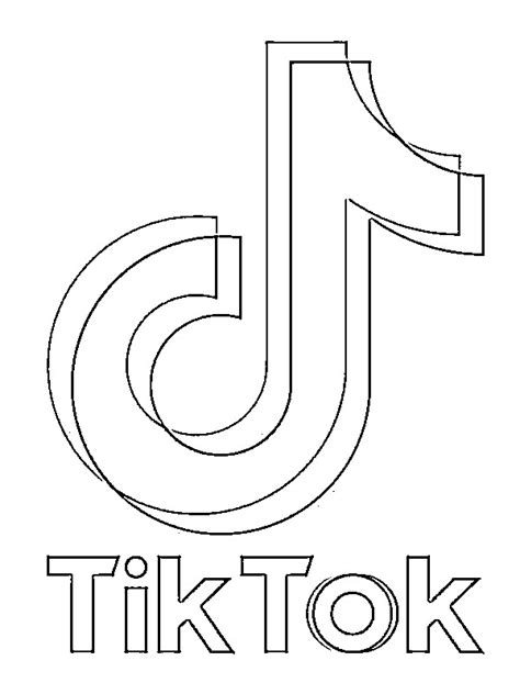 Colouring Page Tiktok Logo Coloringpageca