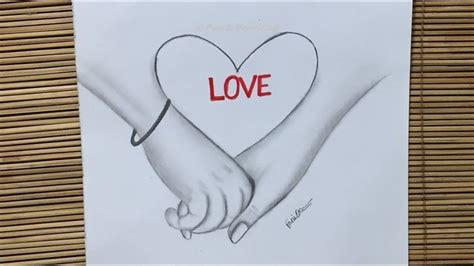 Love Heart Couple Simple Pencil Drawing Pictures Kropkowe Kocie